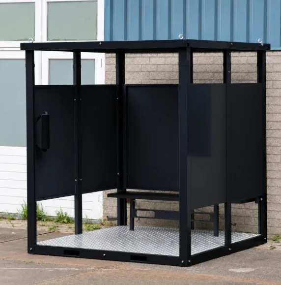 Abri fumeur démontable 2x2 m noir mat RAL 9005